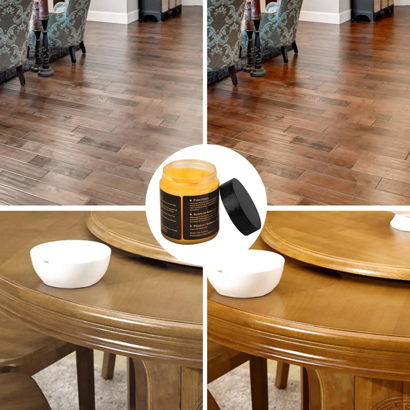 Wooden Furniture Polishing Beeswax Organic Natural Pure Wax Furniture Care Maintenance Wax Wood Polished