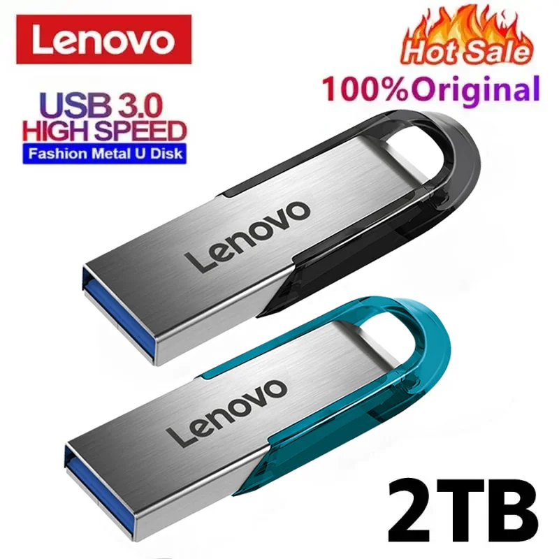 Lenovo-unidad Flash USB Original de 2TB, Pendrive de Metal 3,0 de alta velocidad, memoria de capacidad Real, portátil, resistente al agua, U Stick