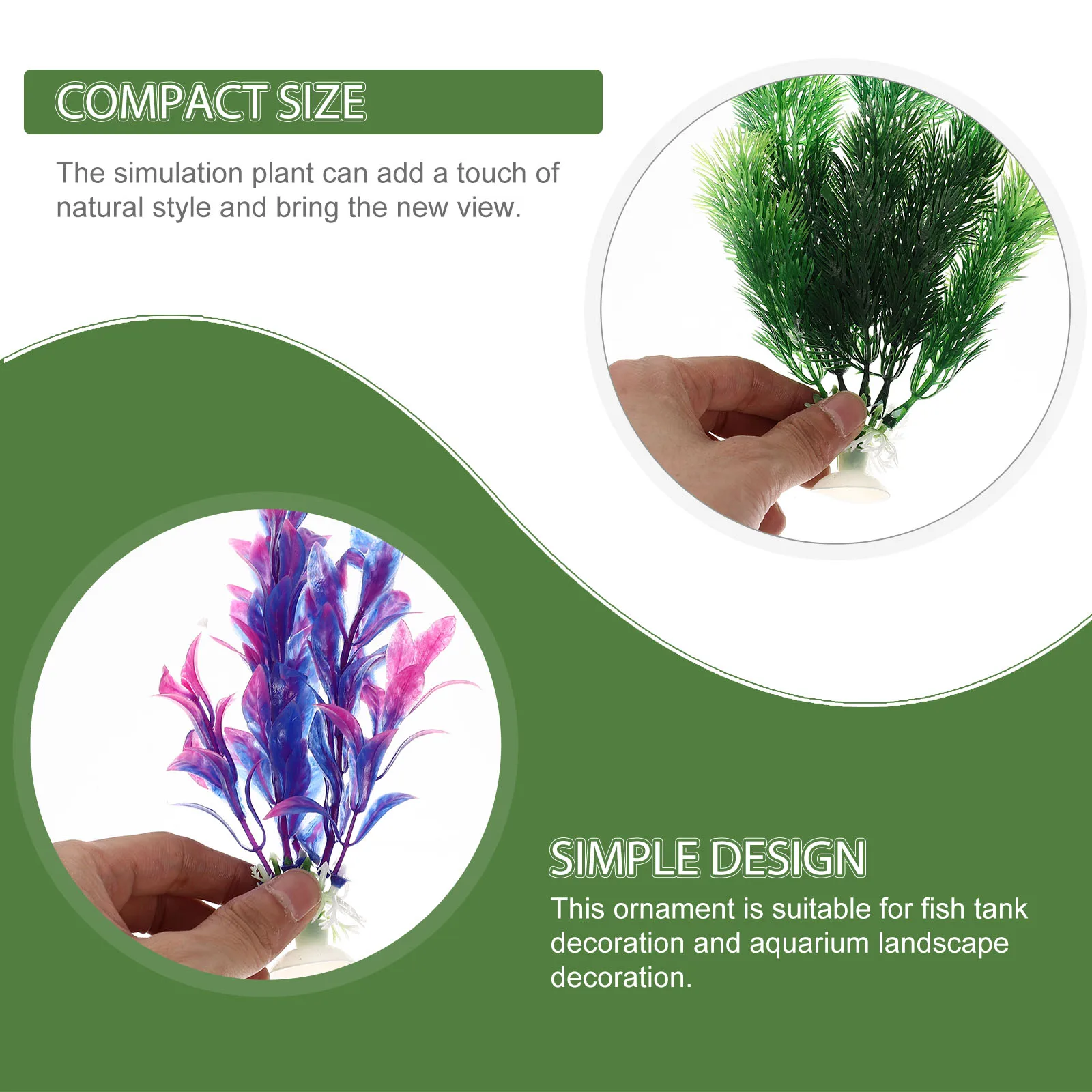 

6 Pcs Artificial Water Plants Small Plastic Fake Aquarium Fish Tank Accessories Replaceable Decor Bowl Wear Resistant Faux Plant