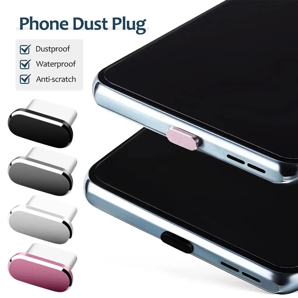 Suitable For Type-C Data Port USB Dust Plug Mobile Phone Charging Port Power Hole Metal Dust Plug High Gloss