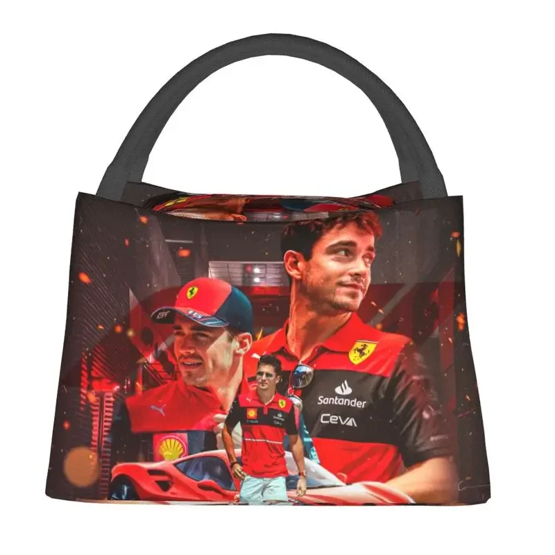 MONACO RACER Leclerc กระเป๋าใส่อาหารกลางวันสำหรับผู้หญิงเก็บความร้อนสูตรหนึ่งกล่องข้าวกลางวันอาหารกลางแจ้งตั้งแคมป์