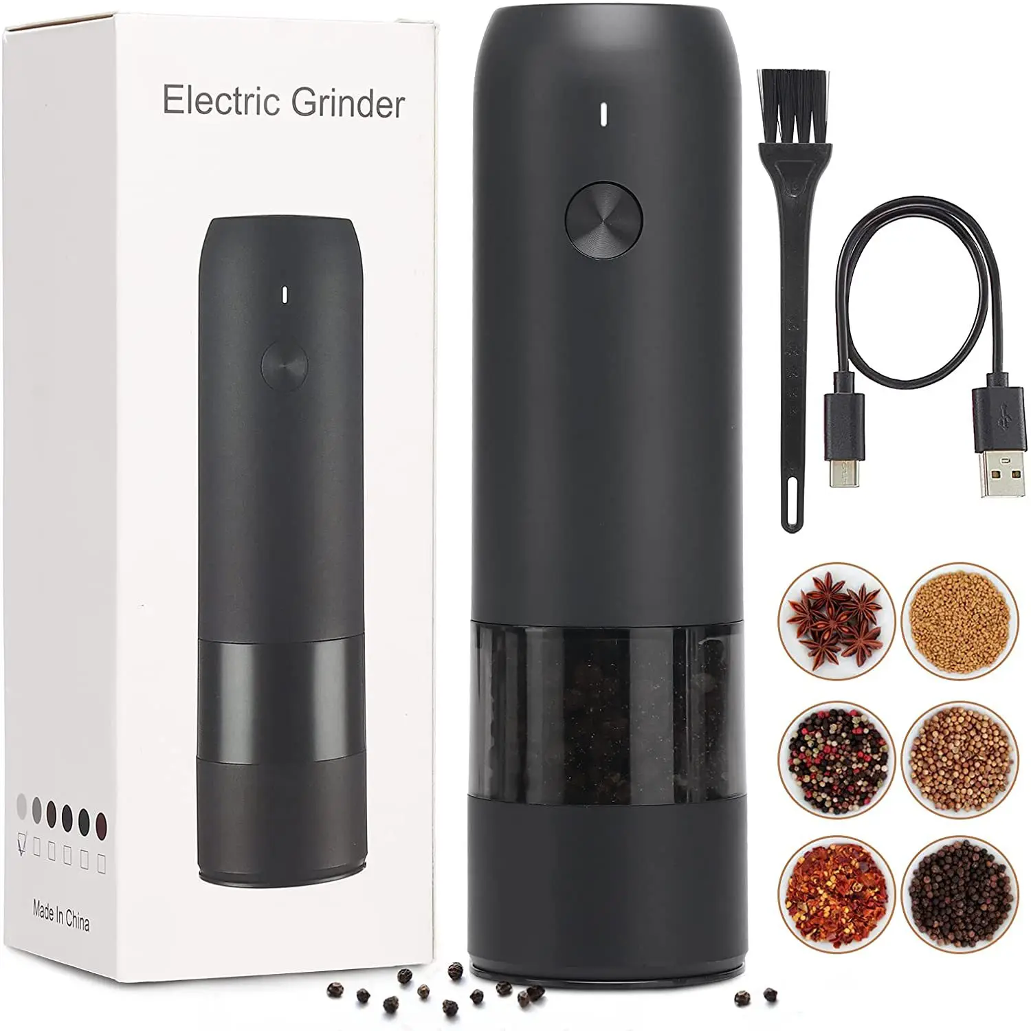 Elektrische Automatische Zout En Pepermolen Set Oplaadbare Met Usb Gravity Spice Mill Verstelbare Specerijen Grinder Keuken Gereedschap