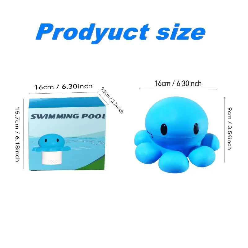 Novo gota de piscina retrátil de polvo azul-gota de piscina flutuante automática para piscinas lançador de piscina para festa na piscina interna e externa