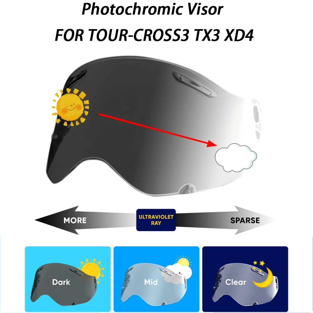 

Для ARAI TOUR-CROSS3 TX3 XD4 шлем с хромированными линзами, фотохромный козырек, защита от ультрафиолета, Casco Moto Visera, солнцезащитный козырек