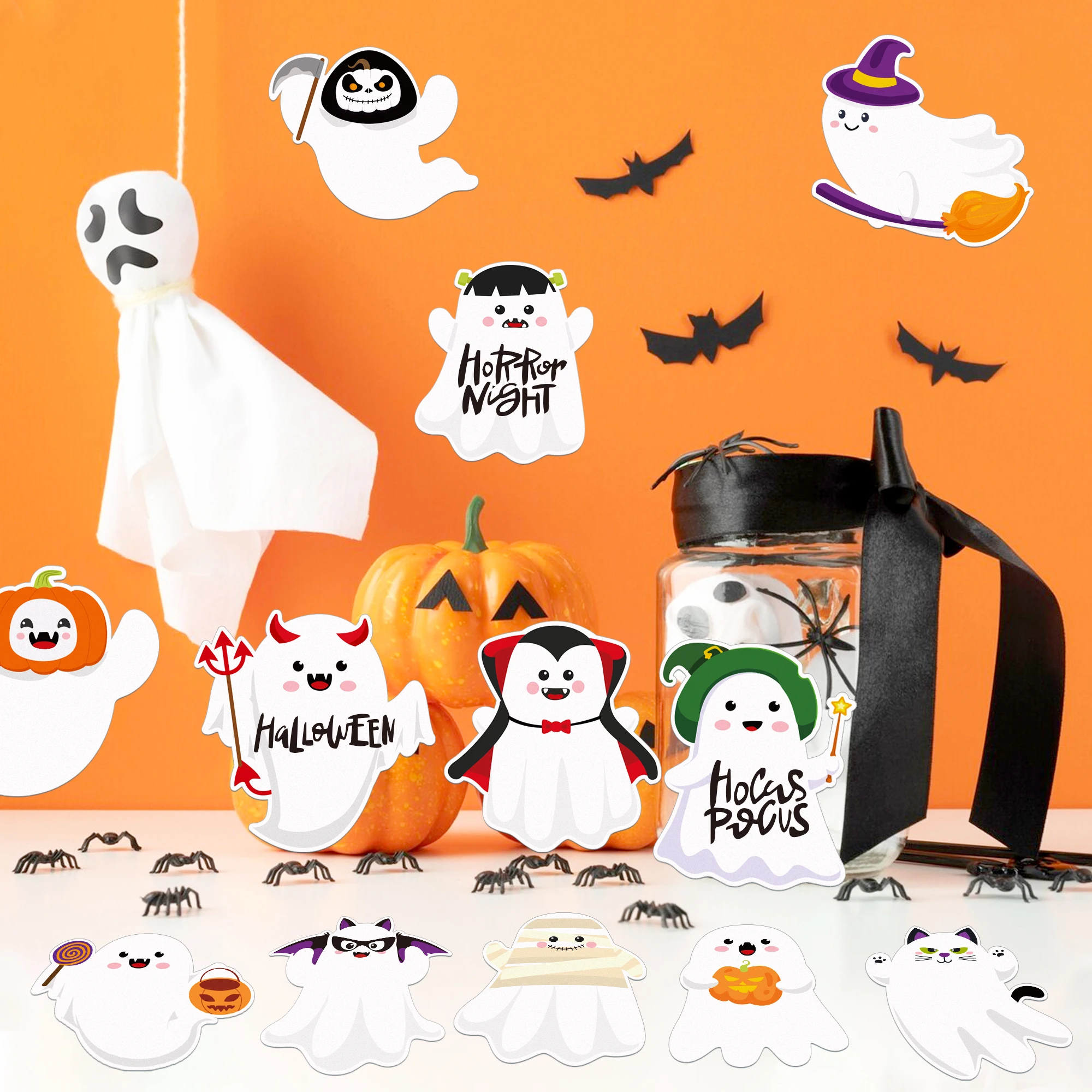 240 หน้าธีมฮาโลวีน Memo Pads ชุด Sticky Notes เครื่องเขียนป้าย Notepad Self-Adhesive ตู้เย็น Memo Book อุปกรณ์