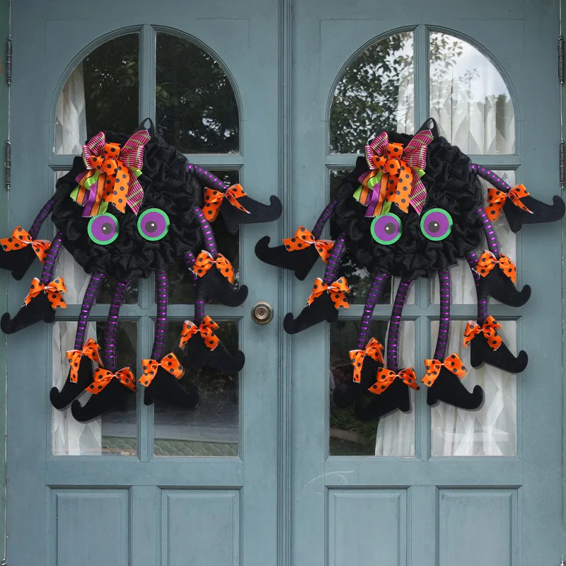 

Halloween Decoration New Multi Legged Spider Door Pendant Halloween Cloth Wreath Party Decorations