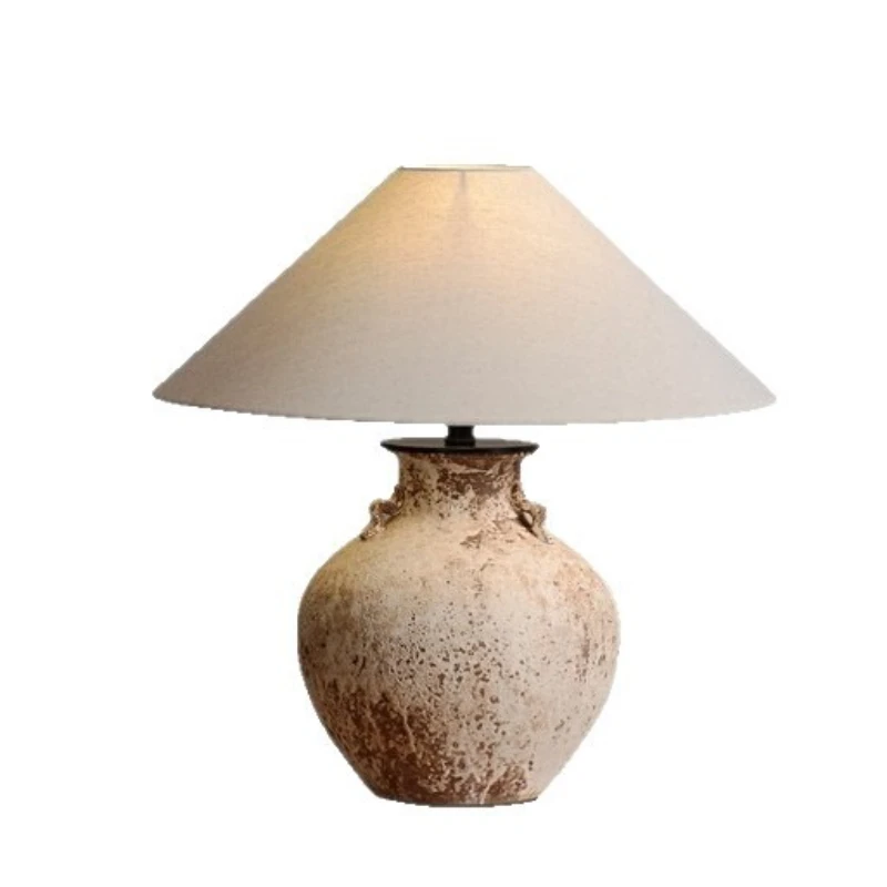 

Pottery pot table lamp hotel Japanese retro table lamp living room designer ornament