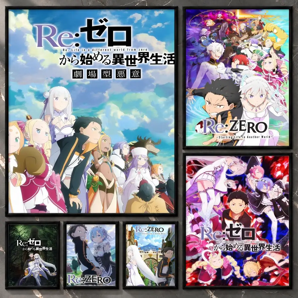 Adventure-Print-Display Re:Zero − Starting Life in Another World Poster Aesthetic Unframed Wall Prints for Bedroom & Living Room