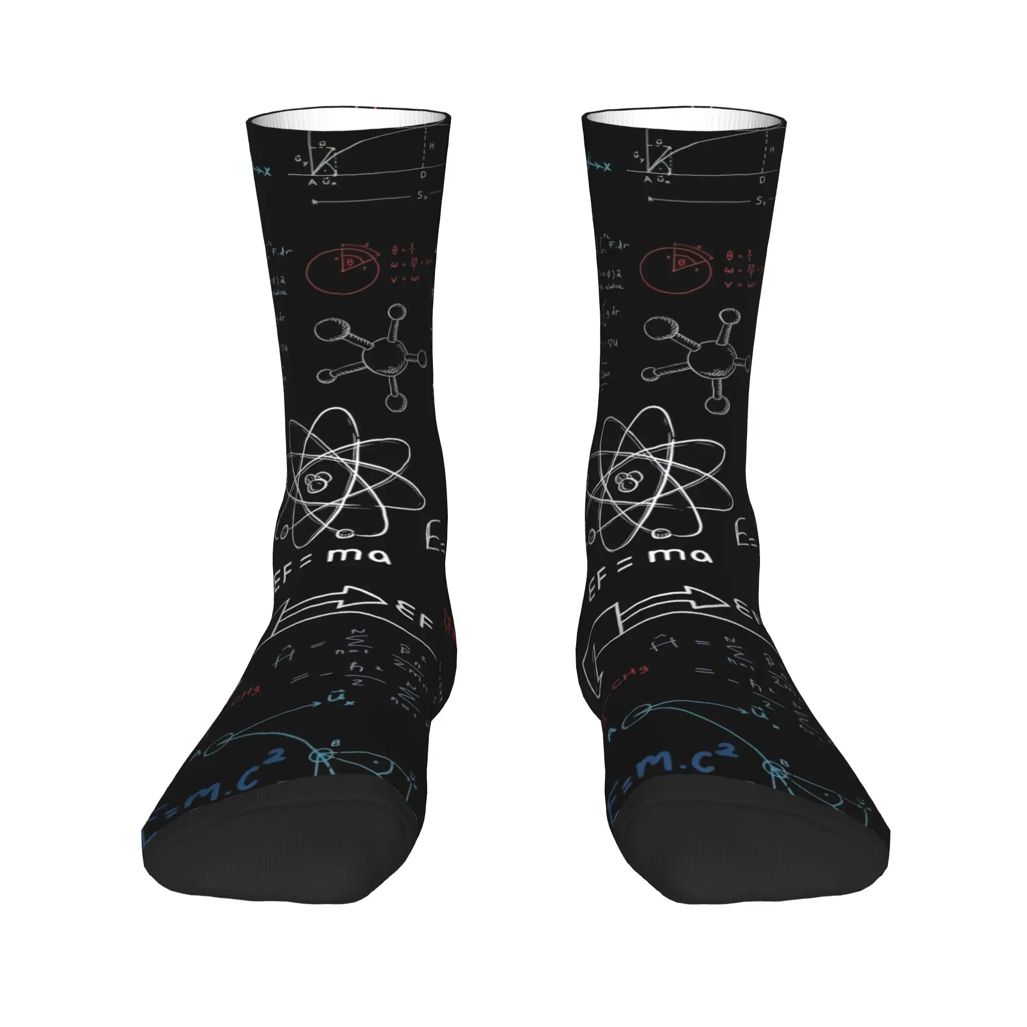 Adults Men Socks Chemical Molecular Formula  Stockings Autumn Vintage Soft Socks Custom Skateboard Anti-Slip Socks
