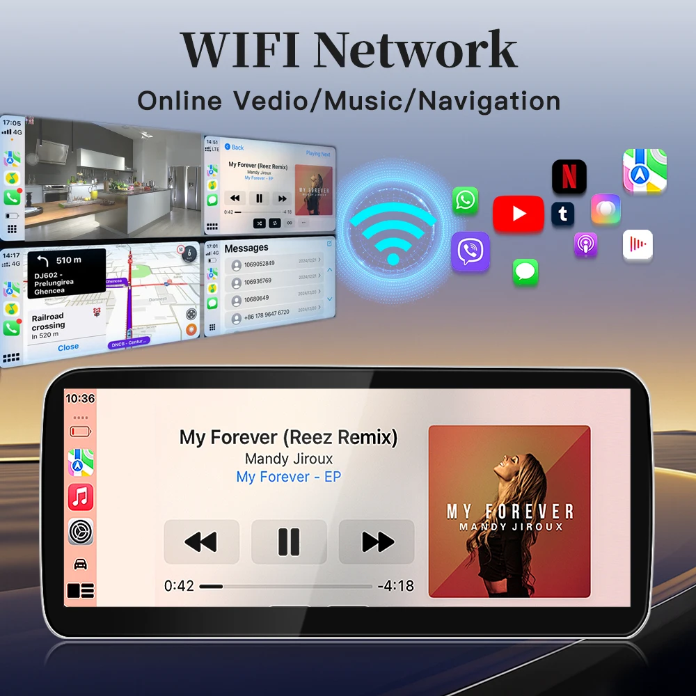 10.25 12.8Inch Linux Wireless CarPlay NTG5.0 Touch Screen Autoradio For Mercedes Benz GLC W205 X253 W447 Car Multimedia Player - view 3