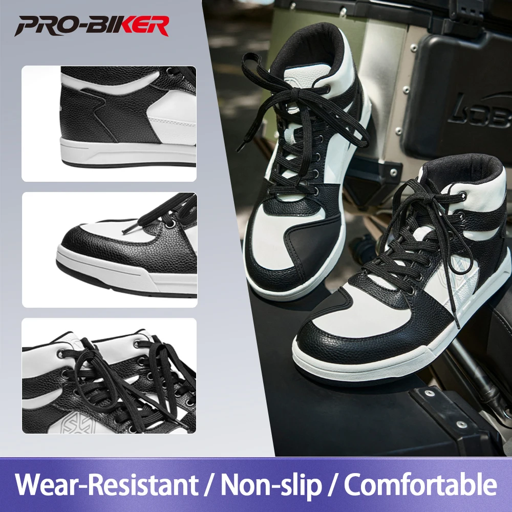 

Four Seasons Motorcycle Shoes Non-Slip Motocross Riding Boots Motorbike Shoes Wear-Resistant Moto Shoes Comfortable Breathable