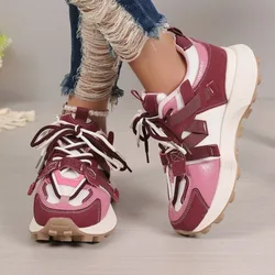 Comfortable Low Top Lace Up Women Sneakers 2024 New Women Breathable Platform Sneakers Outdoor Casual Shoes