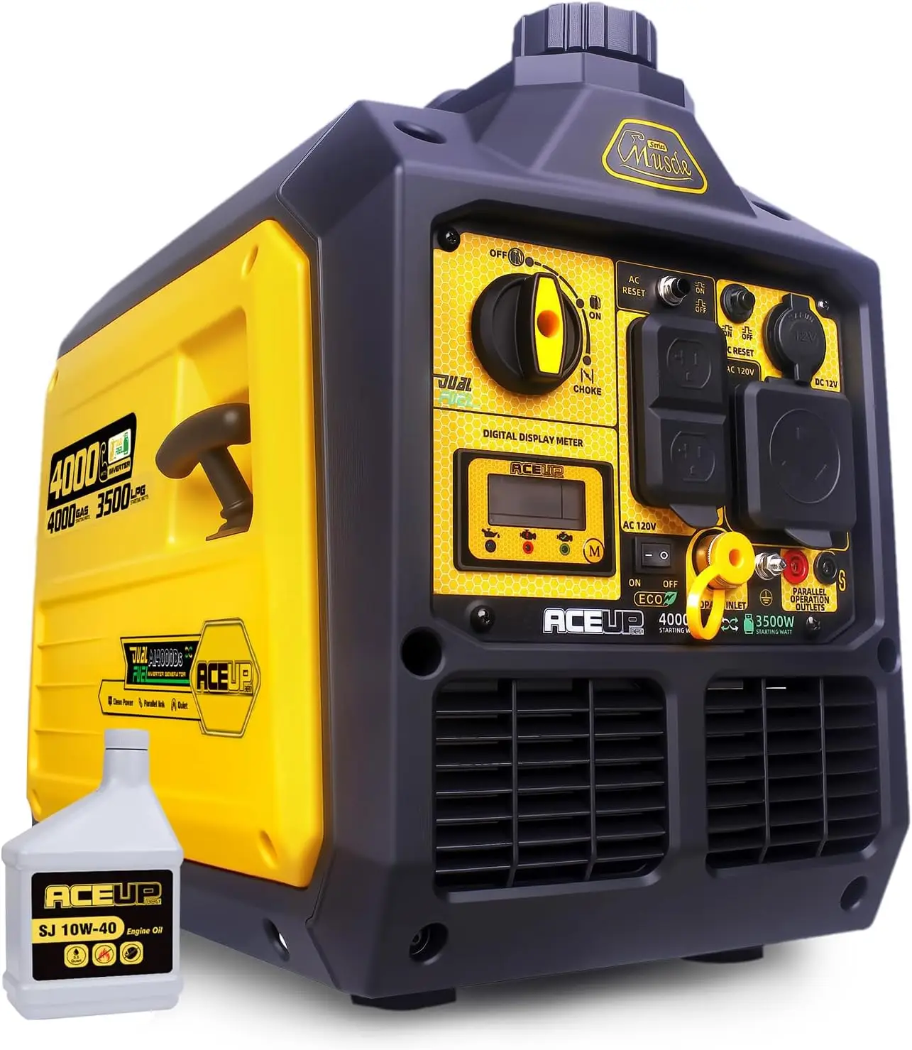 

Инверторный генератор 4000 Вт, работающий на двух видах топлива, тихий портативный источник энергии для дома и автофургона, на газе/пропане