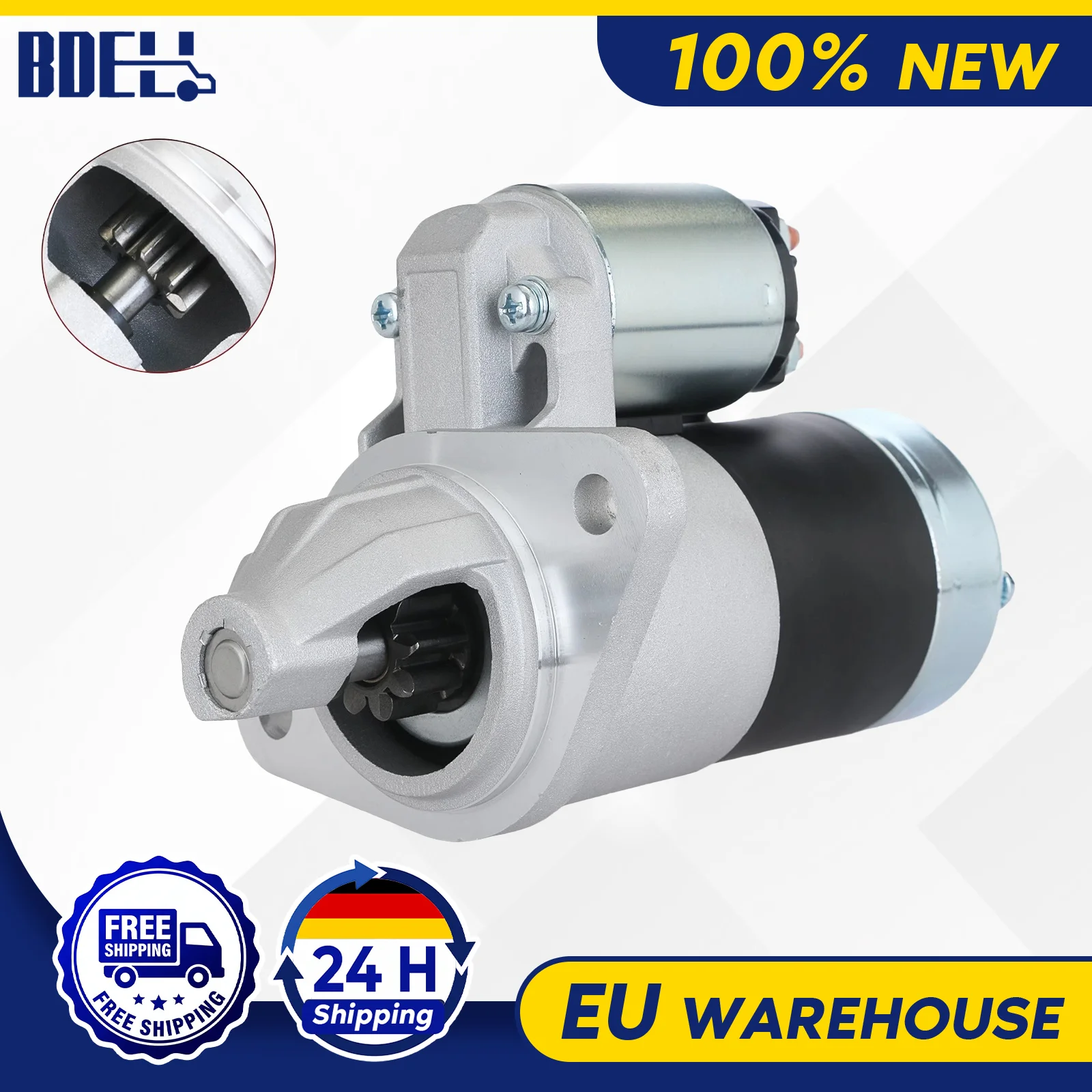 Motorino di avviamento BDELI per motore marino Yanmar 1GM 2GM 3GM, 12V 1.0kW 9T, sostitutivo 128170-77010 S114-303 410-44031, compatibile con 1GM10 2GM20 3GM30 KM2 KM3