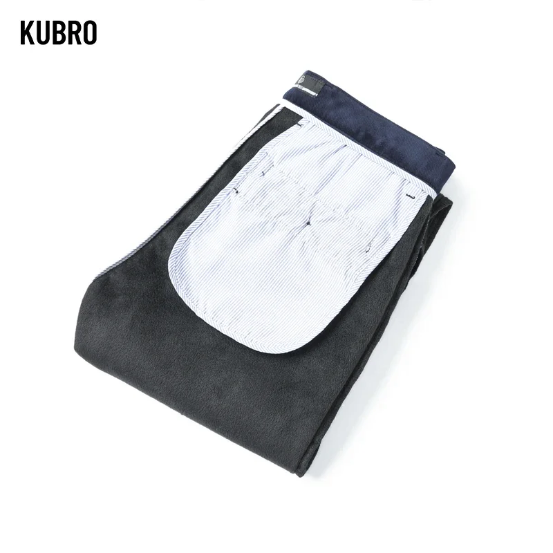 KUBRO – pantalon d'hiver en velours côtelé pour homme, classique, en coton épais, coupe droite, idéal pour le bureau, collection automne hiver, 30-40