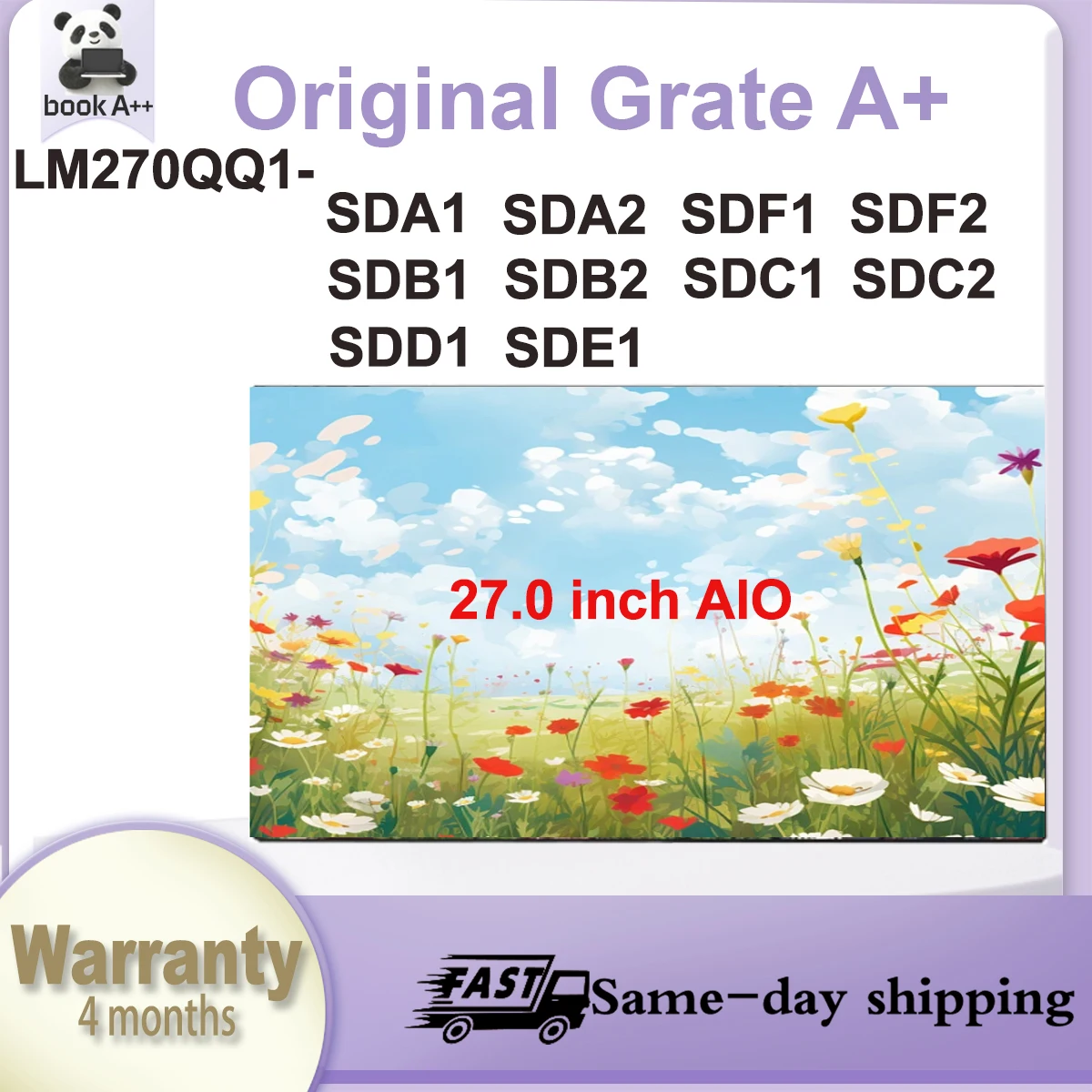 Original New A+ 27" IPS LCD Screen LM270QQ1 SDA1 SDA2 SDF1 SDF2 SDB1 SDB2 SDC1 SDC2 SDD1 SDE1 Display