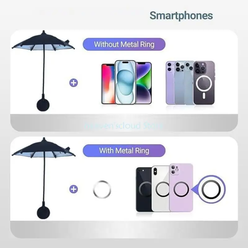 

Y88B 360 Rotation Phone Umbrella Anti-Glares Sun Shade Cover Adjustable Umbrella Easy to Use