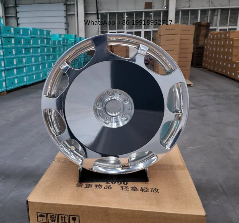 Ruedas de Aleación de Aluminio Forjado Estilo Dish Pulido Cromado Retro de 20 Pulgadas, Nuevas de 25 mm para Construcciones VIP Stance y Lowrider JJ1248