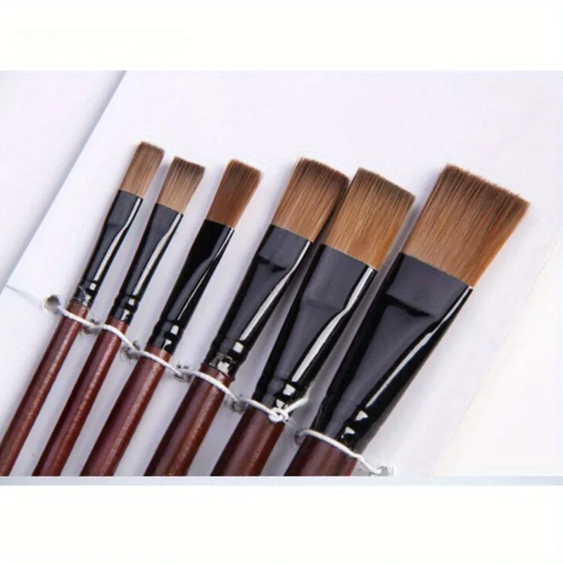 

Nylon Hair Artist Brushes Paint Brushes Set Durable Nylon Bristles for Artists Watercolor Body Painting Rock & Nail 6PCS/SET