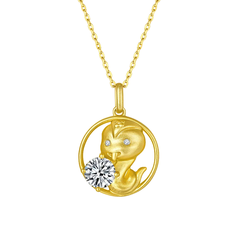 

Twelve Chinese Zodiac Signs Moissanite Necklace Pendant Antique Gold Plated S925 Sterling Silver for Women Party Birthday gift