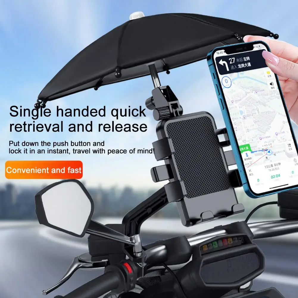 

Mobile Phone Holder Electric Vehicle Motorcycle Cycling Waterproof Bicycle With Rider Stand Umbrella Takeaway Navigation L4Y1