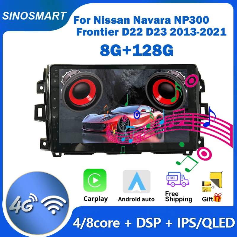 

SINOSMART для Nissan Navara NP300 Renault Alaskan 2014-2021 Автомобильный GPS навигационный мультимедийный плеер 2.5D IPS/QLED встроенный DSP