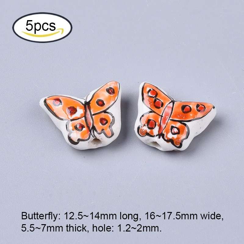 NBEADS 5-20PCS Handmade Porcelain Beads Famille Rose Style Various animal shapes Mixed color  9~19x10~22x5.5~15mm