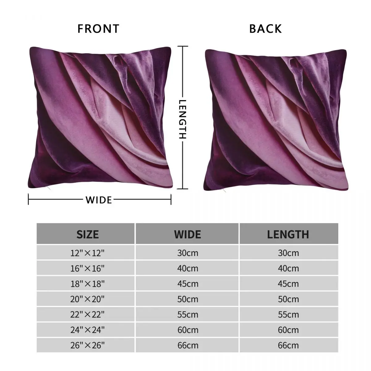 Secret Amethyst Square Pillowcase Polyester Linen Velvet Creative Zip Decor Bed Cushion Case