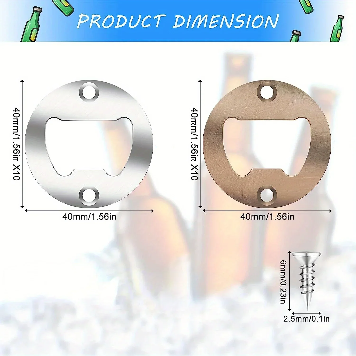 30pcs DIY Bottle Opener Insert Kits for Wooden Handmade Beer Bottle Opener Insert Hardware Parts Accessories for Resin Mold