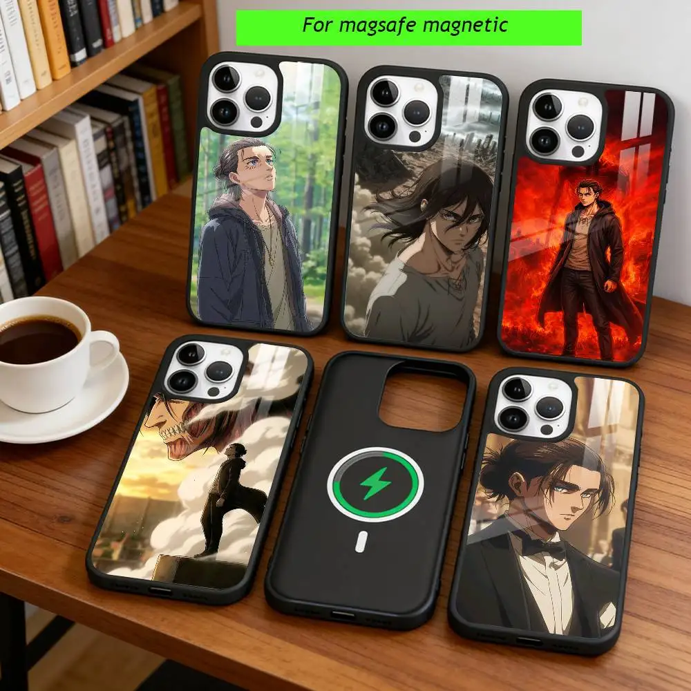 

Anime A-Attack on Titan E-Eren Yeager Phone Case For iPhone17,16,15,14,13,12,11 Plus,Pro Magnetic For Magsafe Wireless Charging