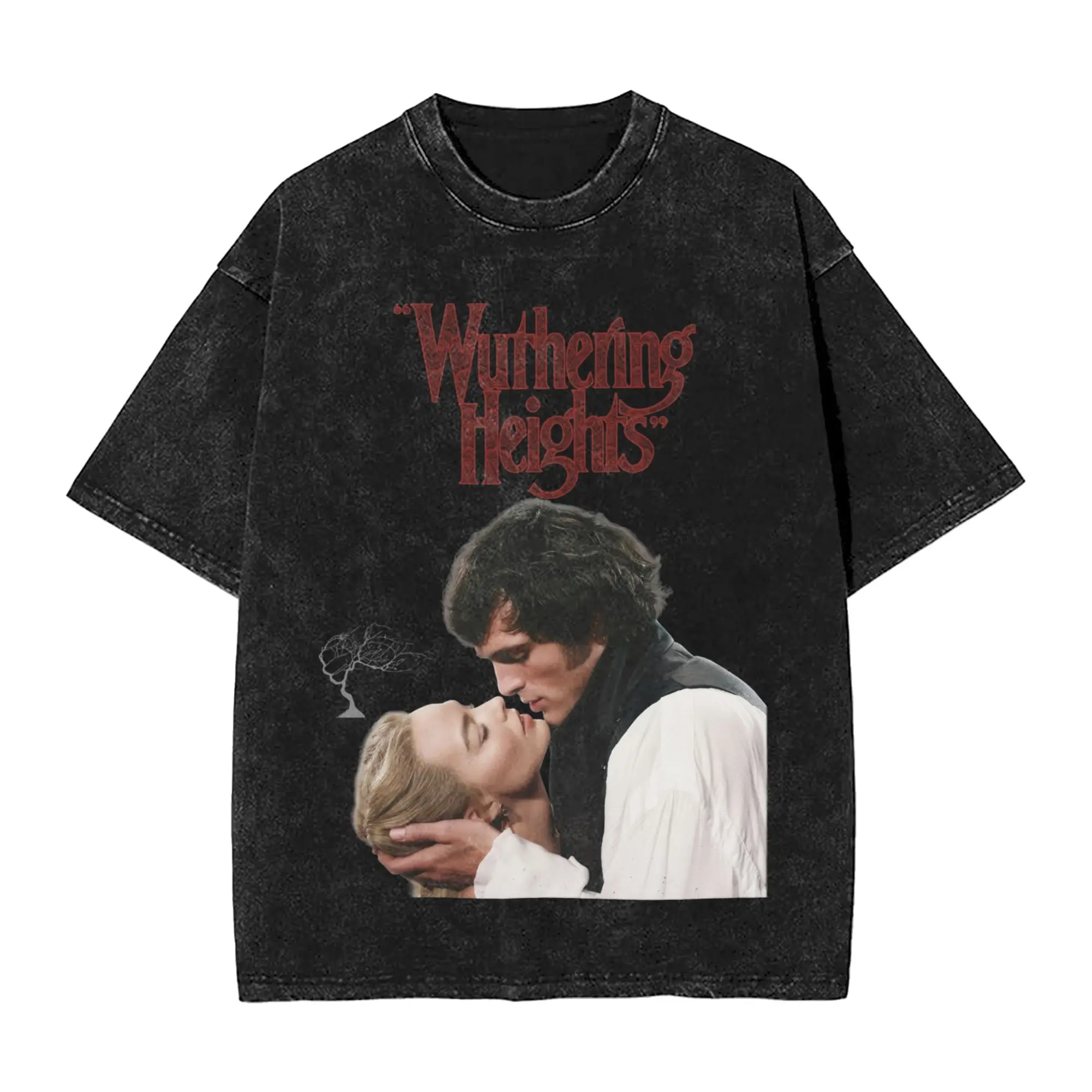 Wuthering Heights 2026 Movie Washed T Shirt Vintage Streetwear Men Women  Oversize Tee T-Shirts Short Sleeve
