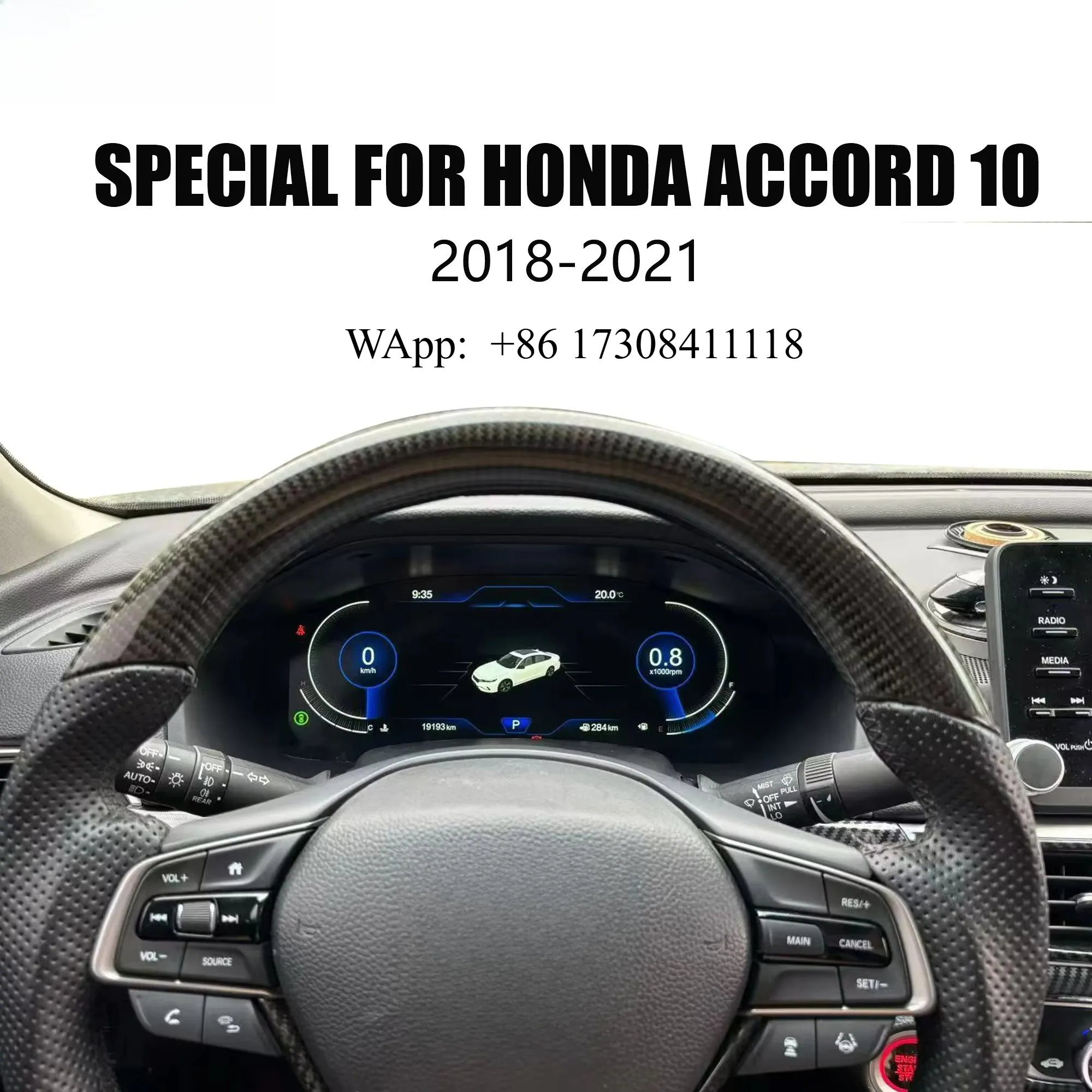 

For Accord 10 2018-2021 New High Quality Digital LCD Instrument Cluster Speedometer Gauge Dashboard