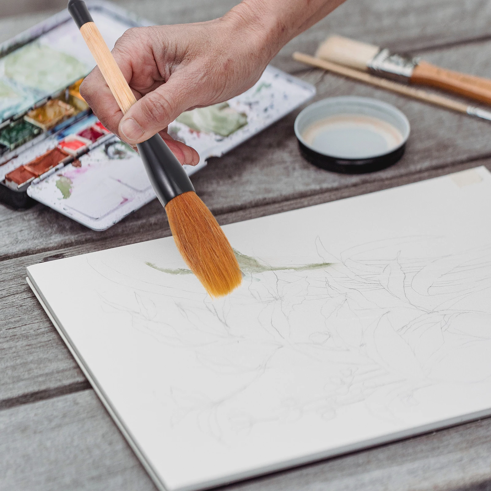 

Large Chinese Calligraphy Brush Professional Painting Pen 8cm Wolf Hair Smooth Writing Great for Beginners Artists Traditional
