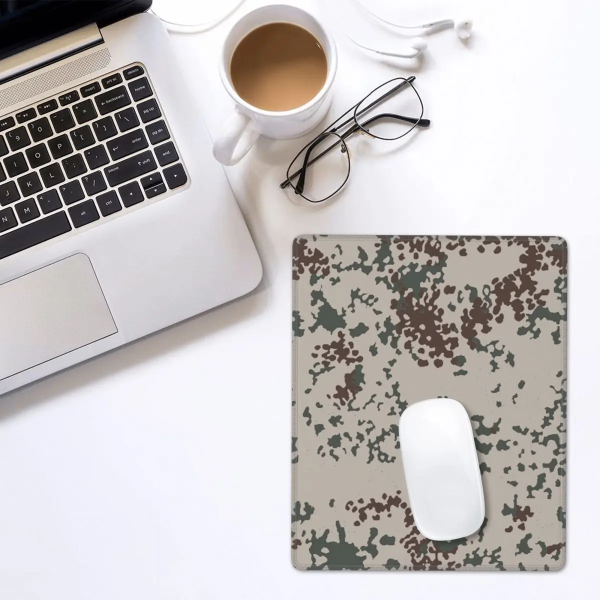 Splintertarn German WW Camouflage Army Military Camo Mouse Pad Gamer PC Laptop Mats Keyboard Desk Mat 7x9 in 22x18 cm