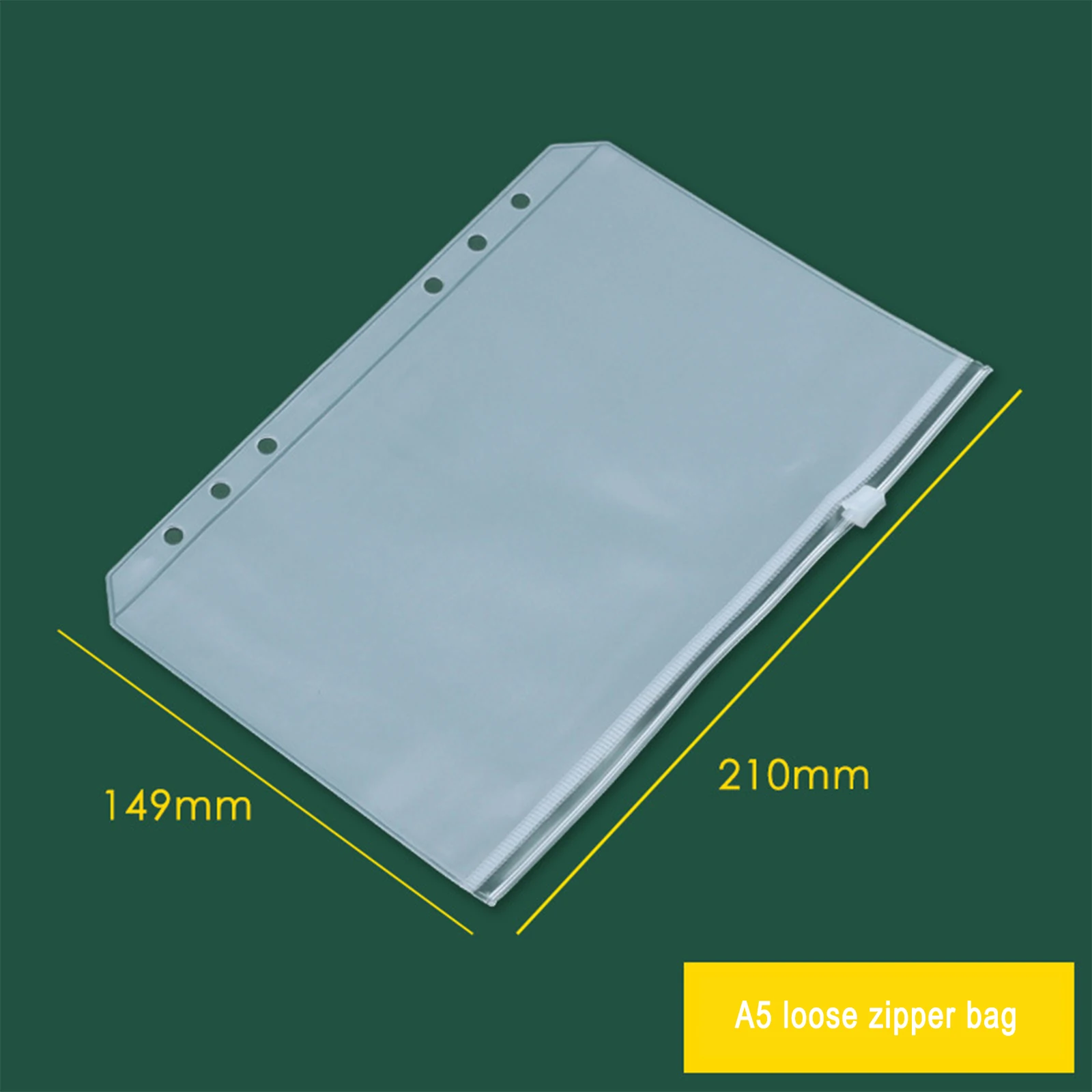 Binder Pockets A5 6-Hole Zipper Binder Pockets Waterproof PVC Cash Budget Envelopes Loose Leaf Bag For Binder Notebook Planner