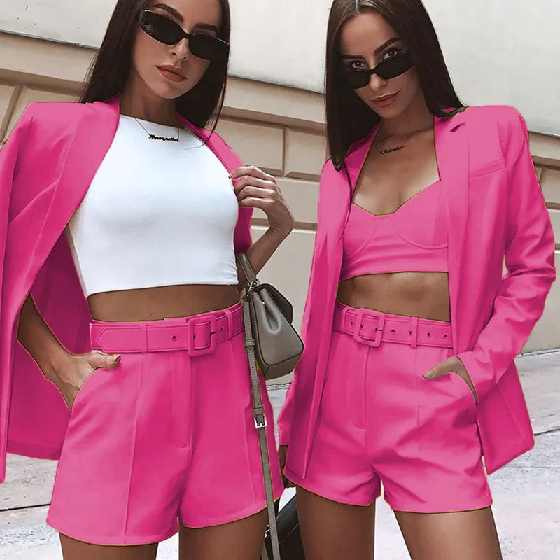 

Faion Casual Tee-piece Suit Temperament Cardigan Women's Leisure Sport Set Polyester Material 25-35 Years Old