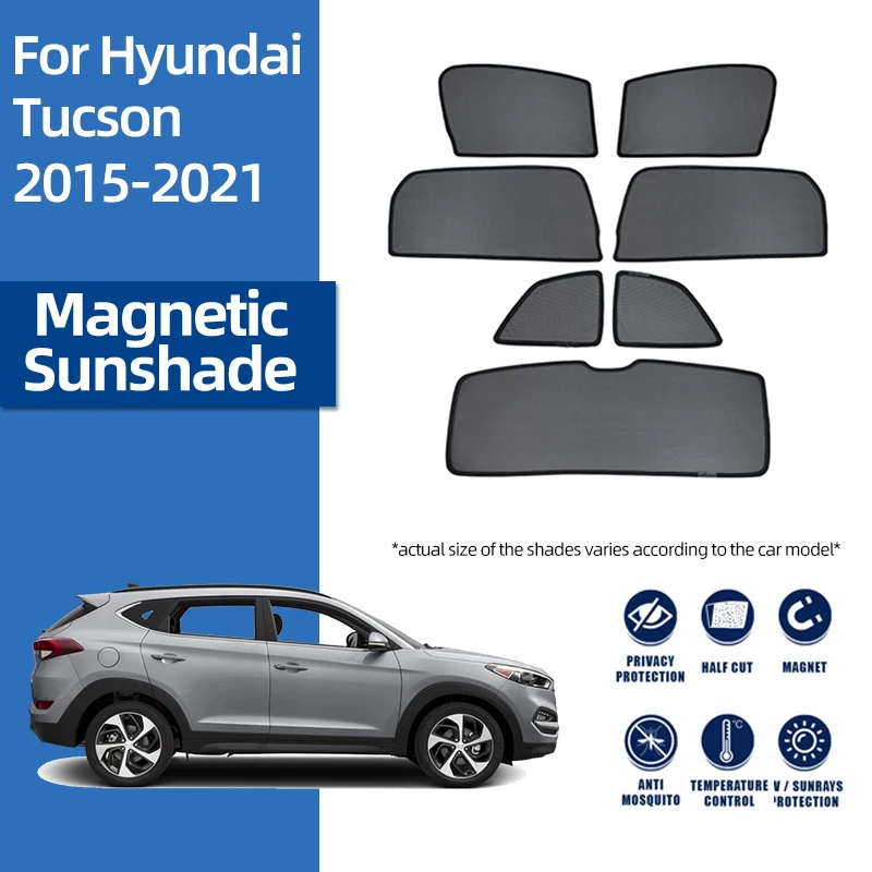 

For Hyundai Tucson TL 2015-2021 Magnetic Car Sunshade Shield Front Back Windshield Curtain Rear Side Baby Window Sun Shade Visor