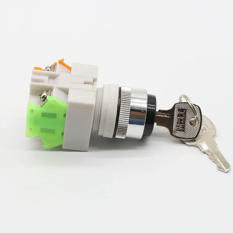 LAY37 AC 380V 10A DPST 2 Position Rotary Selector Key Lock Switch 1 N/O 1 N/C