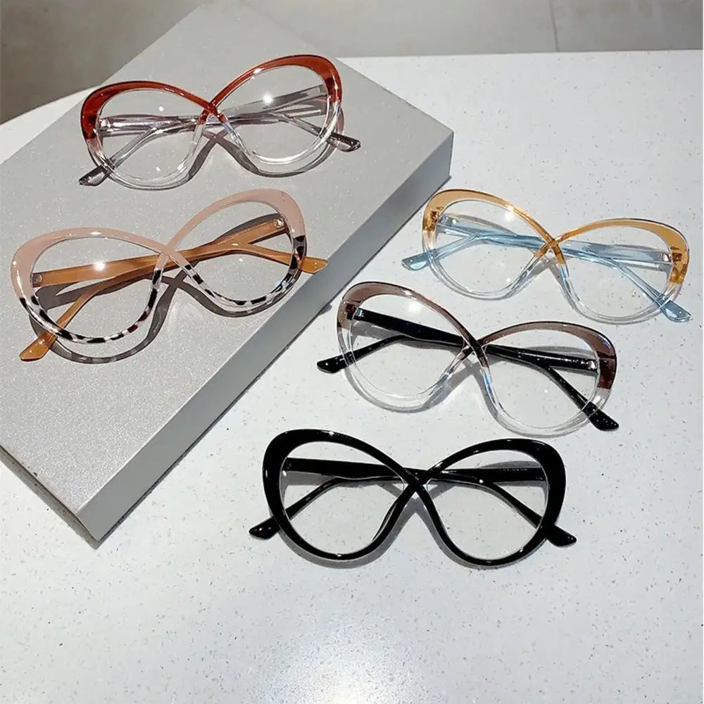 Neue Brille Vintage übergroße ovale Rahmen Brille Bonbon farbe Anti-Blaulicht Brillen stilvolle Ins-Stil flache Gläser Brille