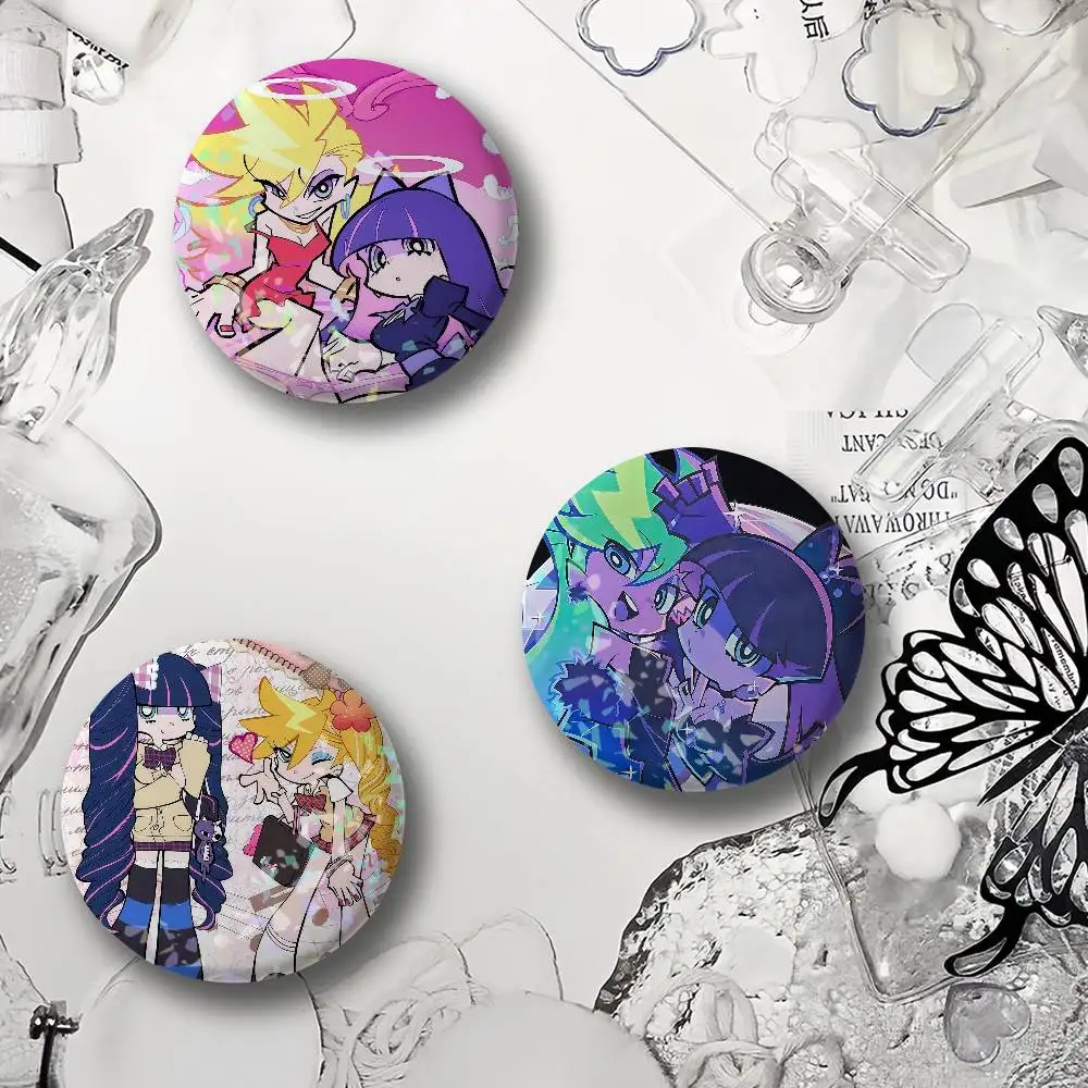 Cartoon Cartoon P-Panty n S-Stocking Laser Badge Round Exquisite Brooches Creative Pins for Clothes Hat Accessories