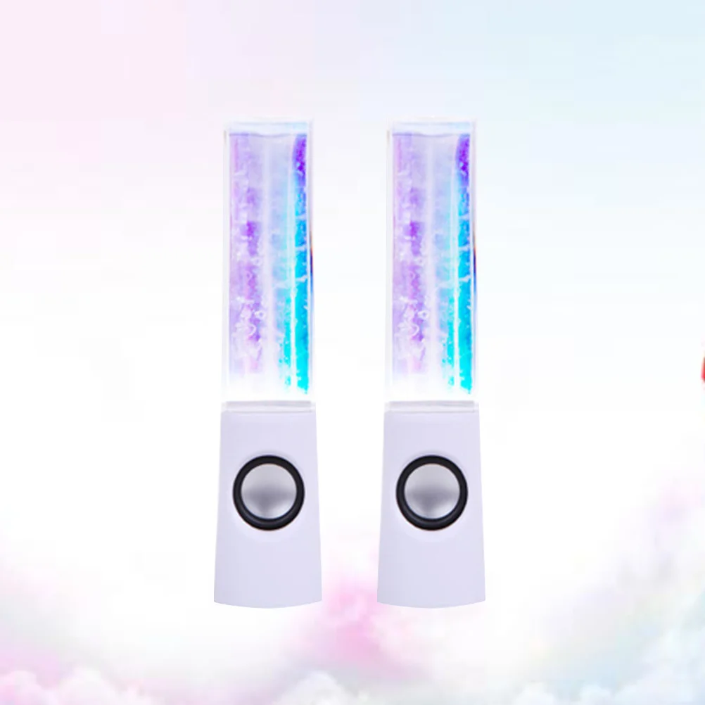 

3W Water Fountain Speakers Stereo Bass Led Computer Computer Speaker Speaker For Phone Laptop Party Home (White)