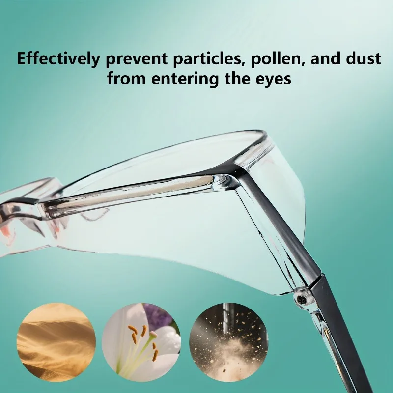 Anti Pollen Safety Glasses Square Anti Fog Blue Light Blocking Glasses with Side Shields for School Daily Life view 4