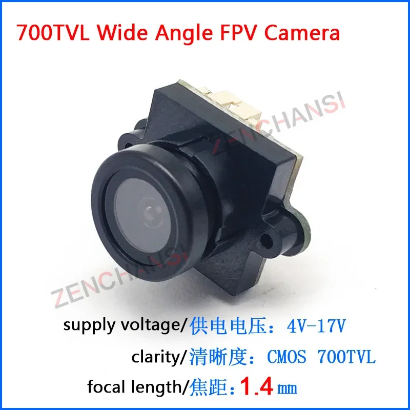 ZENCHANSI 5.8g FPV Camera CMOS 1.4mm 700TVL Wide Angle NTSC/PAL with fpv camera holder for5.8g fpv transmitter and RC Drone