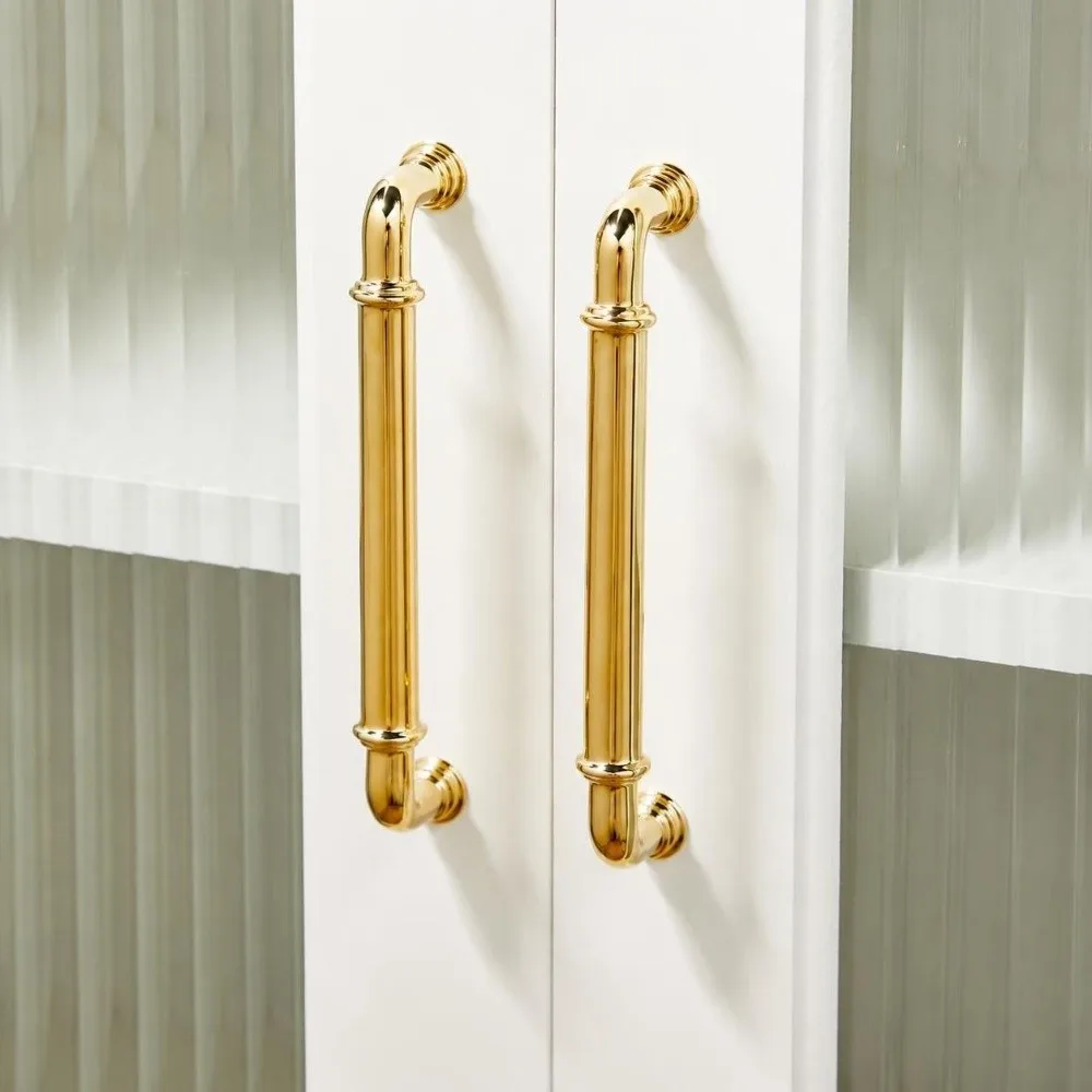 Elegant Solid Brass Cabinet Pulls Polished Anti Rust Drawer Handles Durable Classic Cabinet Knob Hardware Furniture Cabinets