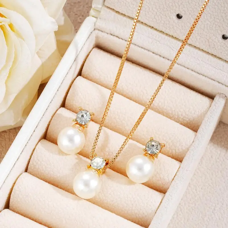 Damenmode-Schmuck mit Kunstperlen im französischen Stil, dezenter Luxus, geeignet für den Alltag, Partys, Bankette, perfektes Geschenk. – Detail 3