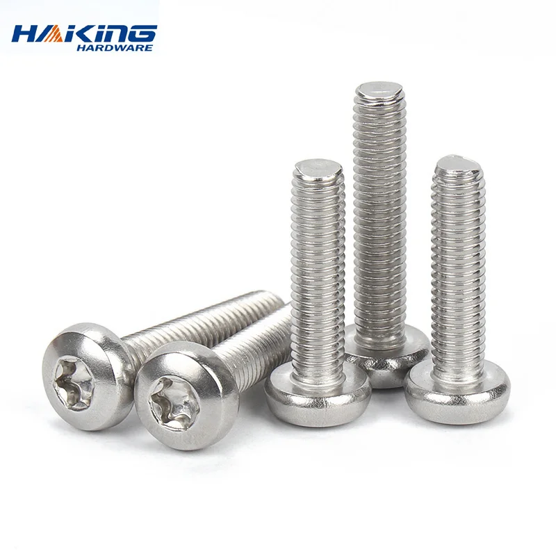 10/50x M2 M2.5 M3 M4 M5 M6 304 A2-70 stainless steel GB2672 Six-Lobe Torx Pan Head Screw Six Lobe Round Head Bolt Length=3-50mm