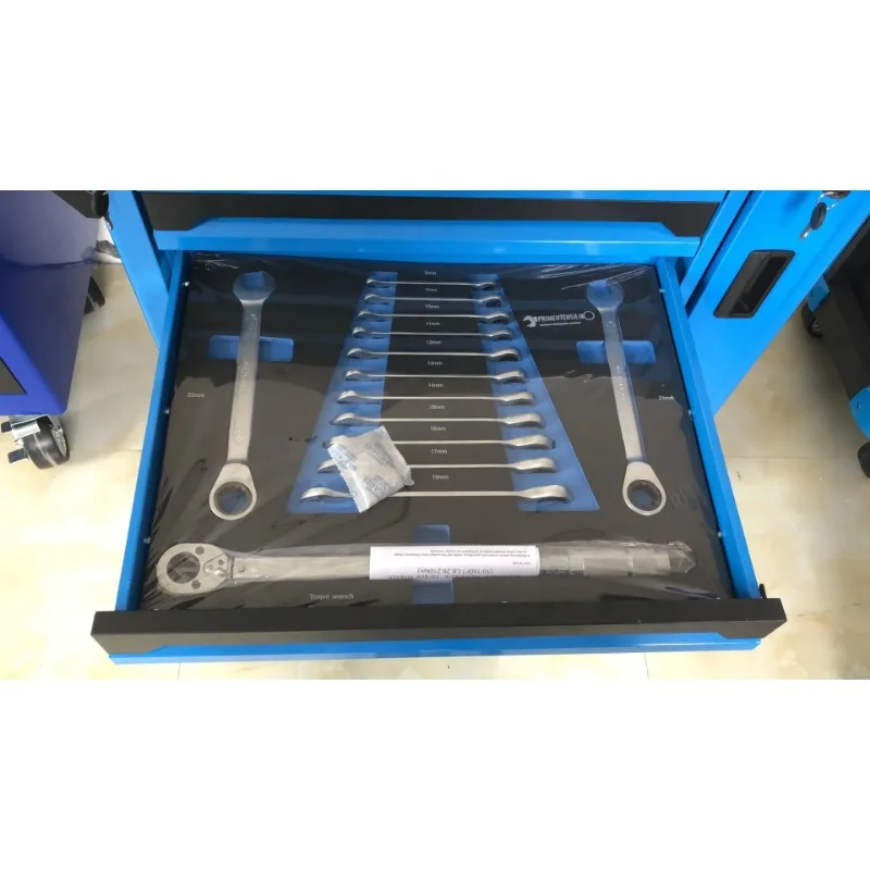 Neatly Blue 245 PCS Factory Auto Repair Dual Purpose CRV 6 Sets Tool Set with EVA Foam not include Tool Trolley Cabinet