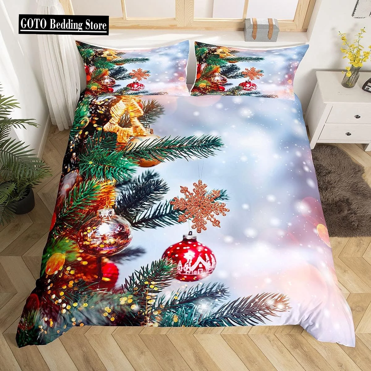 

Erosebridal Christmas Snowman Bedding Set Twin Size for Boys Girls Kids Merry Christmas Duvet Cover Winter Themed Comforter Cove