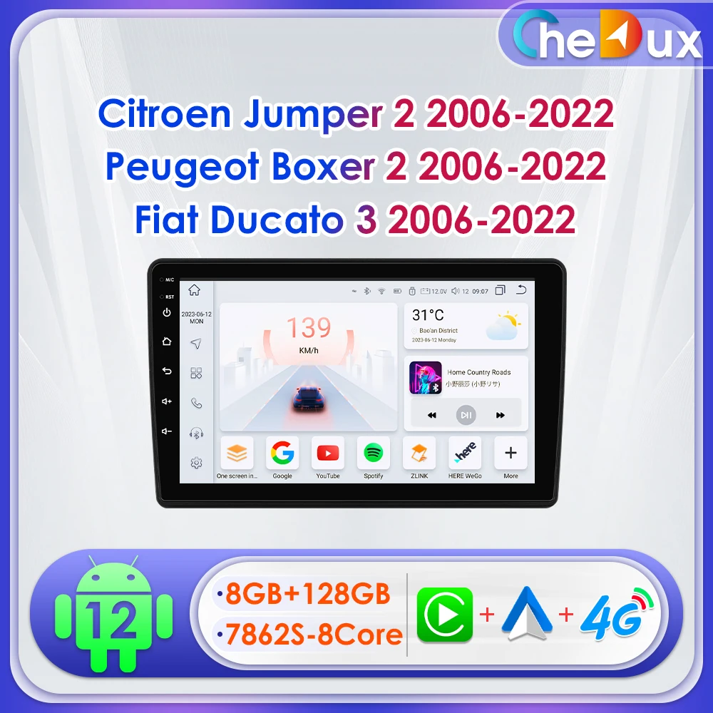 

9" Chedux Android13 Car Radio for Peugeot Boxer Citroen Jumper 2 2006 - 2022 Multimedia GPS Navi Auto 4G CarPlay DSP RDS SWC