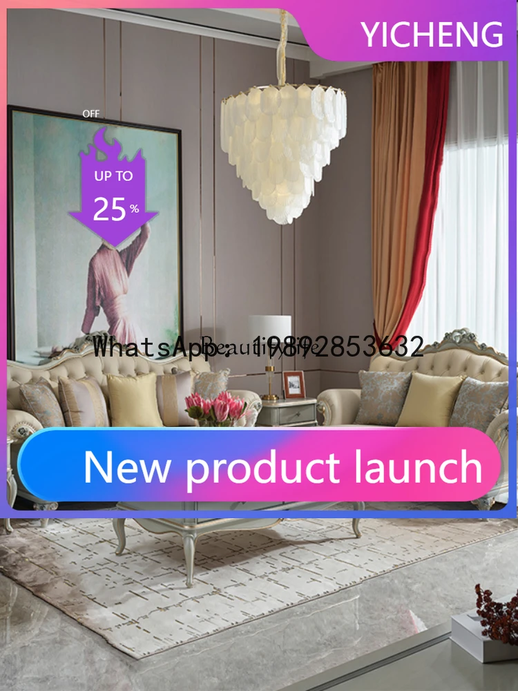 LYY   Leather sofa luxury European living room first layer leather three-person sofa